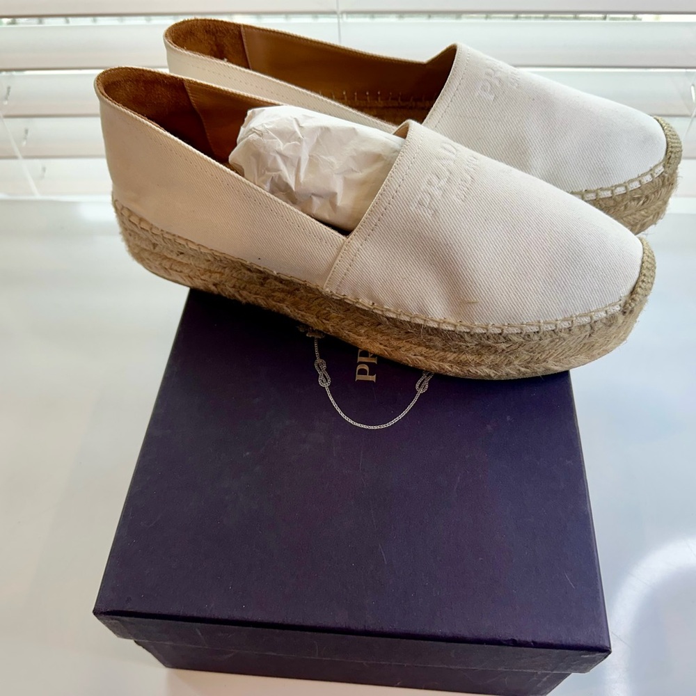 Prada Women's Cream Espadrilles 41